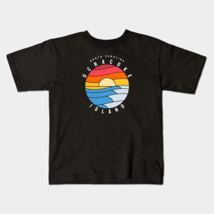 Ocracoke Island, NC Stained Glass Sunrise Summertime Kids T-Shirt